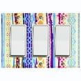 thumbnail image 1 of Metal Light Switch Plate Cover Colorful Ethnic Aztec Tribal Art Pattern SFR066, 1 of 13