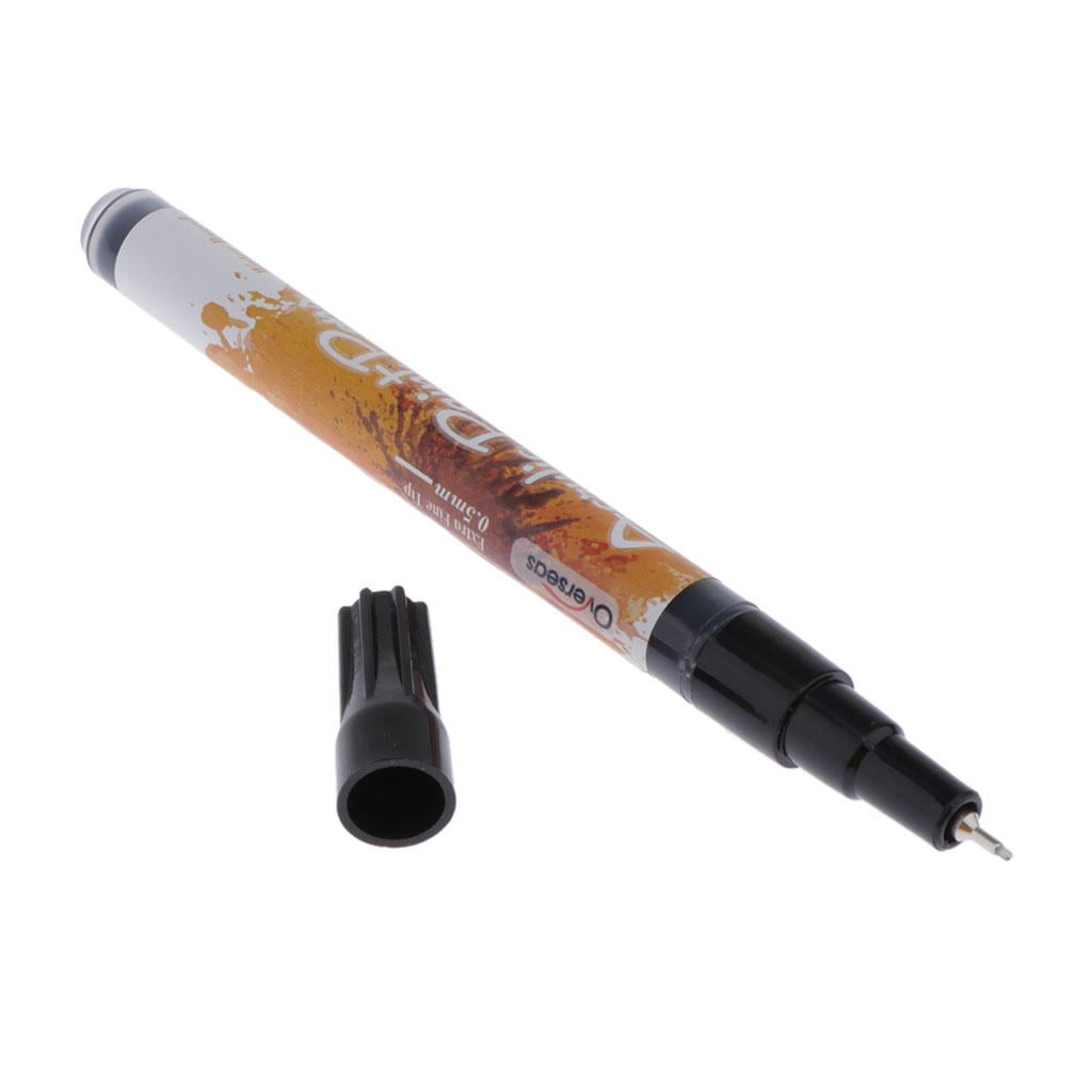 2 Pcs Black Acrylic Pens Acrylic Felt Pen for Canvas, Painting Stones