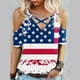 thumbnail image 1 of Fiudx Ofertas Del Día Blusa Estampada a La Moda con Cuello En V y Manga Corta para Mujer, 1 of 4