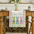 thumbnail image 3 of Sm:)e Buffalo Plaid Bunny Happy Easter Table Runner 13x72 Inch, 3 of 6