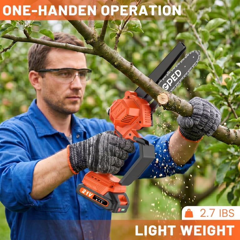 GPED Brushless Mini Chainsaw, 6" & 8" Cordless Kit photo 2