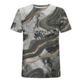 thumbnail image 4 of Clerance-Sale Mens Shirts Fashion Marbling Printing Short Sleeve Men's T-shirts Stylish Big & Tall Plus Size Mens Tops Workout Trendy Crew Neck Daily Tank Tops Men(Gray,3XL), 4 of 5