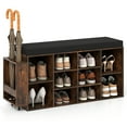 thumbnail image 1 of Gymax Shoe Storage Bench w/Umbrella StandPadded Seat Adjustable & Removable Shelves, 1 of 9