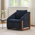 thumbnail image 2 of MAYEERTY Set of 1 Chenille Fabric Modern Upholstered Armchair, Wooden Side Frame & Cushioned Seat Backrest, for Living Room & Bedroom, Blue, 2 of 6