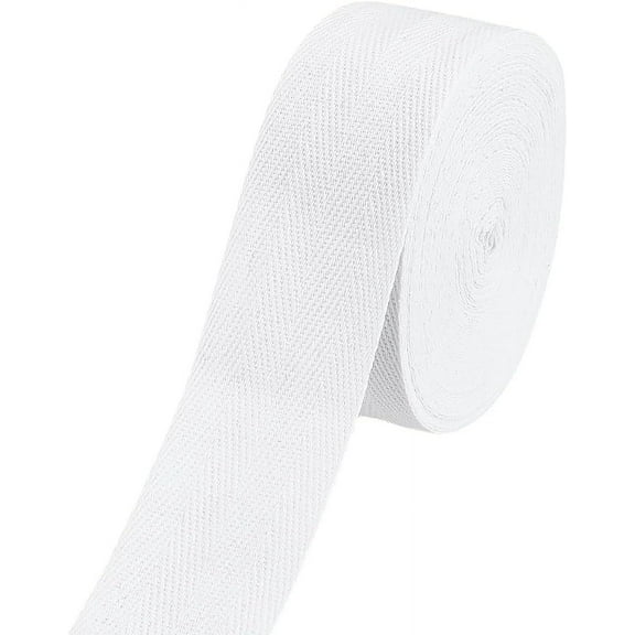 12 Yard Cotton Twill Tape Ribbon 2 Inch White Cotton Ribbon Twill Tape Webbing Herringbone Tape for Sewing Rug Edge Craft Binding Seam Trim
