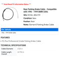 thumbnail image 2 of Rear Parking Brake Cable - Compatible with 1996 - 1999 BMW 328is 1997 1998, 2 of 2