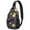 Black-395, variant on Anchor Print Chest Bag - Nautical Sling Backpack for Travelers, Lightweight & Hands-Free Design with Anti-Theft Pockets - Ideal for Biking, Hiking, and Beach Outings