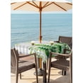 thumbnail image 3 of Outdoor Tablecloth with Umbrella Hole for Patio/Picnic/Party/Camping, Spring Leaves Waterproof Table Cloth Square Cover Washable, Pastoral Garden Botanical Gray Plaid (60"x 60"), 3 of 8