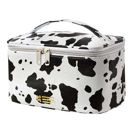APPIE Makeup Bag Travel Cosmetic Bags for Women Girls Zipper Pouch Makeup Organizer Waterproof Cute (Cow)