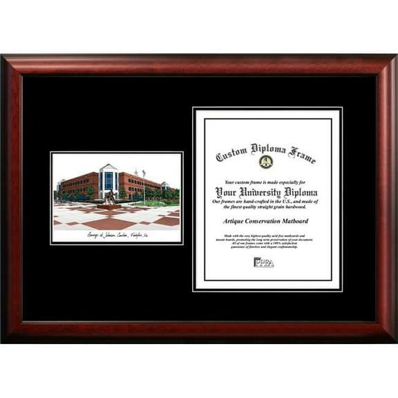 Campus Images VA997D-1014 14 x 10 in. George Mason University Diplomate Diploma Satin Mahogany Frame
