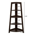 thumbnail image 4 of 5 Tier Corner Ladder Shelf, Industrial Corner Bookshelf, Modern Corner Shelf Indoor Plant Stand for Living Room, Home, Office, Balcony (Brown), 4 of 9