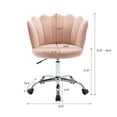 thumbnail image 6 of Syngar Modern Linen Fabric Accent Chair, Comfy Upholstered Vanity Chair with 360 Degree Swivel, Height Adjustable Office Desk Chair, Task Chair with Soft Arm and Back for Home, Office, Pink, 6 of 8