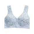 thumbnail image 3 of Esho Middle-Aged Elder Woman Floral Wirefree Bra Front Button Closure Soft Cotton Bra for Mom Grandma Gift Bra, 3 of 4