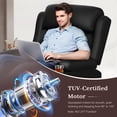 thumbnail image 7 of Loberfve Power Recliner, Oversized Recliner with Heat and Back Massage, Leather Recline Chair with Storage Armrests, 2 Cup Holders for Living Room, Bedroom, Black, 7 of 7