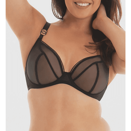 CURVY KATE Black Kate Lifestyle Sheer Plunge Bra  US 34DDD  UK 34E  NWOT