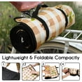 thumbnail image 3 of Picnic Blankets Waterproof Foldable Extra Large,80"x 60" Outdoor Beach Blanket Waterproof Sandproof,3-Layer Lightweight Handy Mat Tote Picnic Camping Rugs for Outside Your Rv(Lemon Checkered), 3 of 6