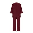 thumbnail image 5 of Pants Suits for Women Dressy Women's Casual Trousers Suit Set Comfortable Round Neck Long Pants Outfit For Daily Wear Spring Woman's Suit Slim Fit Suits Women Celebration Jumpsuit Striped Peti Red 4XL, 5 of 7