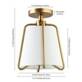 thumbnail image 6 of Evelyn&Zoe Marduk 9.5" Semi Flush Mount with Fabric Shade in Brushed Brass/White, 6 of 8