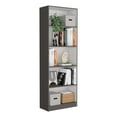thumbnail image 4 of Bartow 3 Piece Living Room Set with Home Bookcase + 2 Home 4 Shelves Bookcase, Matt Gray / White, 4 of 6