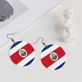 thumbnail image 5 of Flag Of Costa Rica Dangle Round Lightweight Drop Circle Earrings For Women, 5 of 6