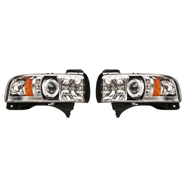 IPCW 94-01 Dodge Ram PU Headlights Projector W/ Rings Not for Sport Chrome  CWS-401C2 Pair - Walmart.com