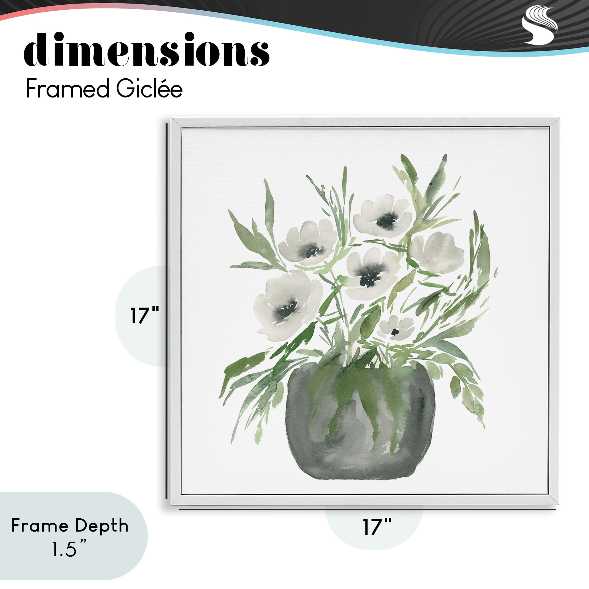 Stupell Industries Soft White Anemones White Framed Giclee Art, design by Lucille Price