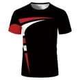 thumbnail image 2 of ZXLBBD Mens T-Shirts Short Sleeve Patchwork Color 3D Digital Graphic Tee Loose Fit Workout Shirts Athletic T-Shirts for Man Dailywear,Black,L, 2 of 3
