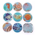 thumbnail image 3 of Painting Coasters Diy  Art Coasters With Holder Cork Pads For Spring Summer Party Home Decor, 3 of 13
