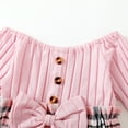 thumbnail image 5 of Kucnuzki Newborn Baby Girl Clothes 6 Months Fall Winter Dress 12 Months Long Sleeve Elegant Lattice Prints Button-Up Dress Pink 6-12 Months, 5 of 8