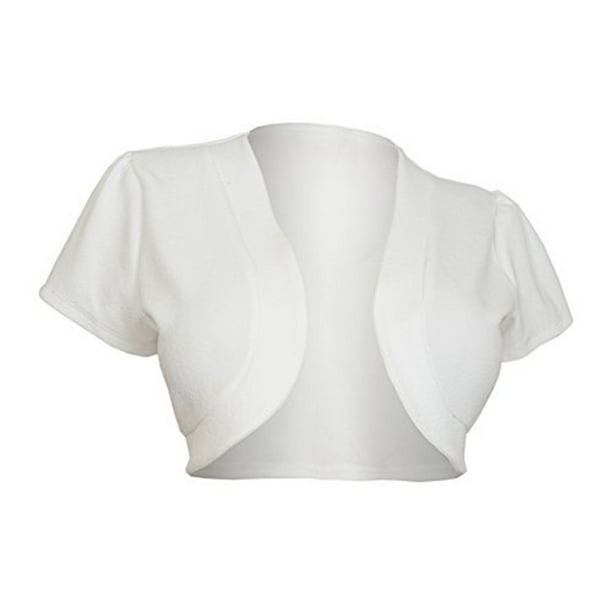 Loliuicca Women Open Front Y2K Knitted Cardigan Short Sleeve Shrug Bolero  Jacket Crop Top Outwear - Walmart.com