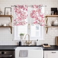 thumbnail image 2 of Spring Peach Flowers Kitchen Curtains Window Panels, Pink Botanical Floral Leaves Branch Insulated Window Treatment Curtain, Grommet Curtains for Bedroom/Living Room/Bathroom, 2 Piece 27.5"Wx39"L, 2 of 8