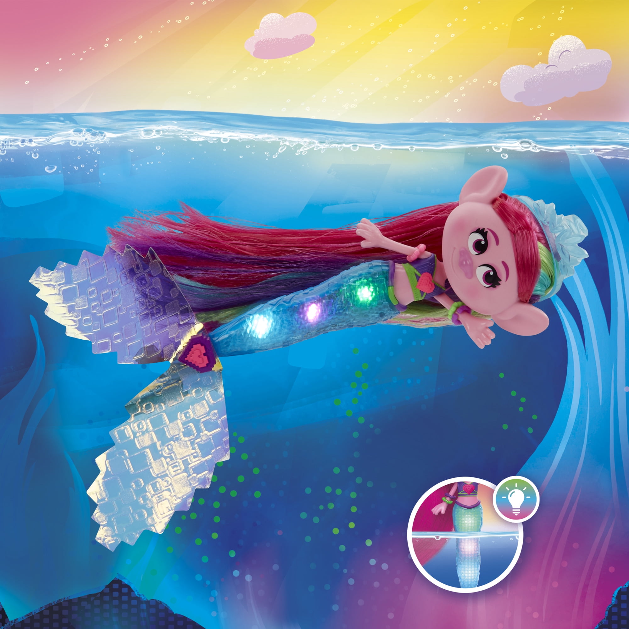 New Fashion DreamWorks Trolls Techno Mermaid Poppy Doll For Ages 4 and Up Walmart