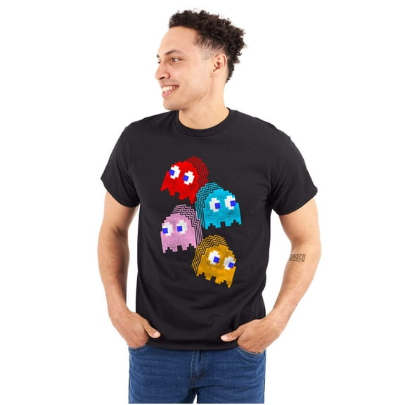 PACMAN Arcade Game Pixelated Ghosts Men's Graphic T Shirt Tees Brisco Brands S