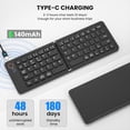 thumbnail image 5 of Mini Teclado Inalámbrico Bluetooth Plegable (Sincroniza Hasta 3 Dispositivos), Teclado Plegable Portátil para Android , Negro, 5 of 5