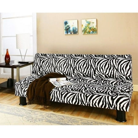 Primo Maple Convertible Futon Sofa Bed, Zebra Safari