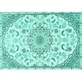 thumbnail image 1 of Ahgly Company Indoor Rectangle Medallion Turquoise Blue Traditional Area Rugs, 8' x 10', 1 of 4