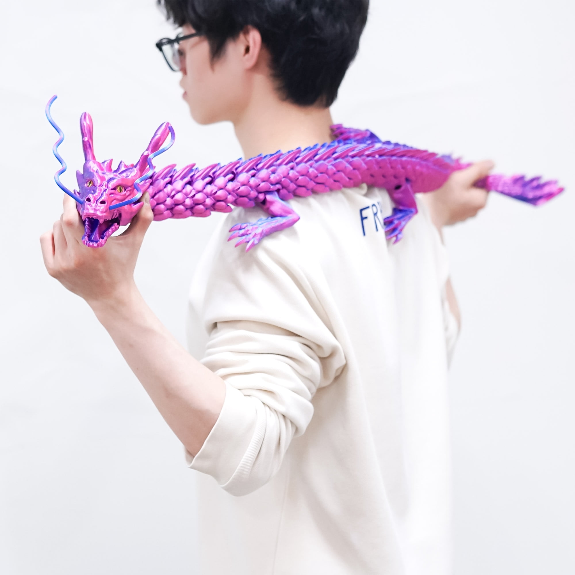 47.3inch Super Large 3D Printed Dragon Models,Flexible Joint Animal lacertid Figurines, 3D Printing Stuff Cheap,Stress Relief, Fidget restlessness, ADHD Toys, Surprise Fantasy Gifts (47.3inch)