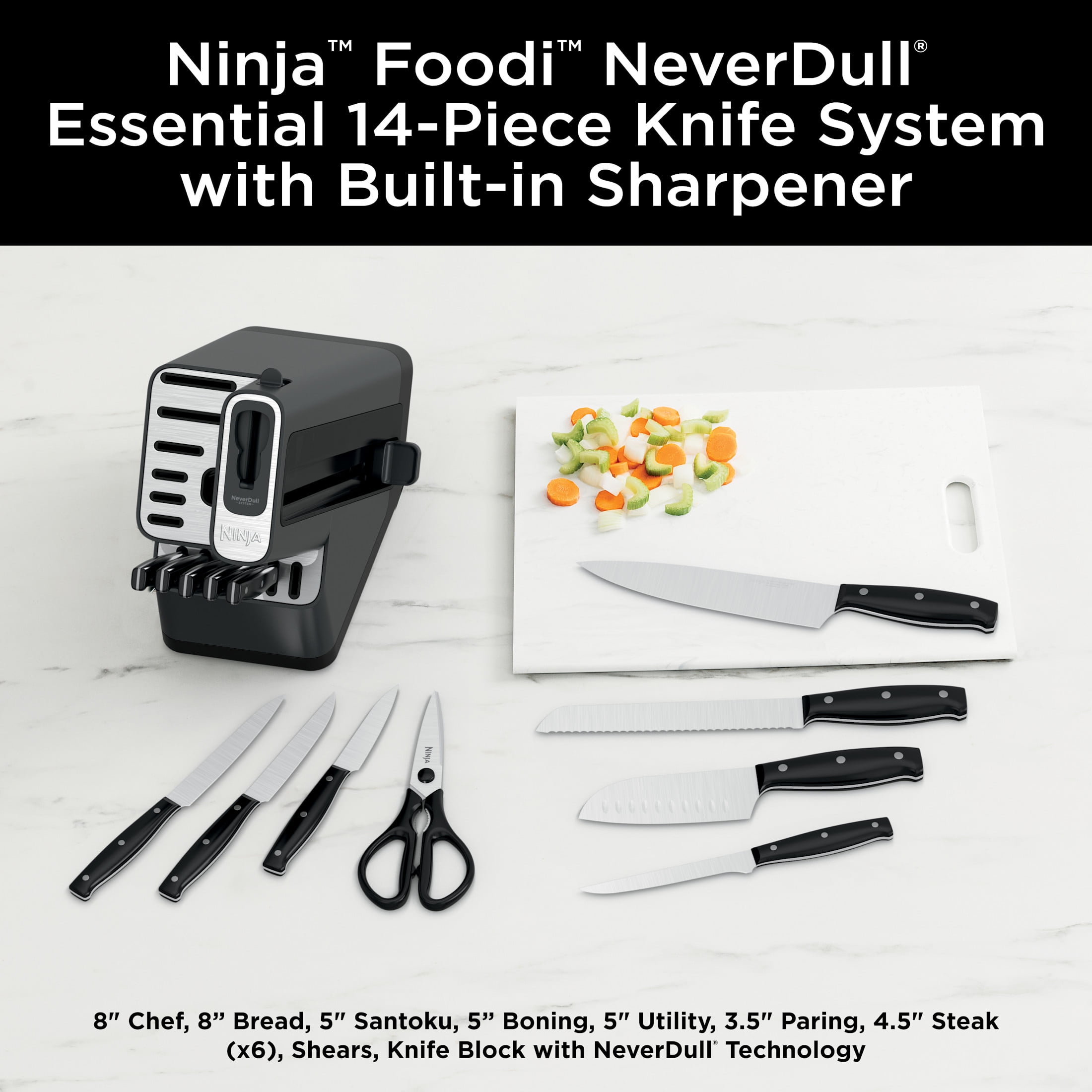 Ninja NeverDull 14-Piece Stainless Steel Essential Knife System