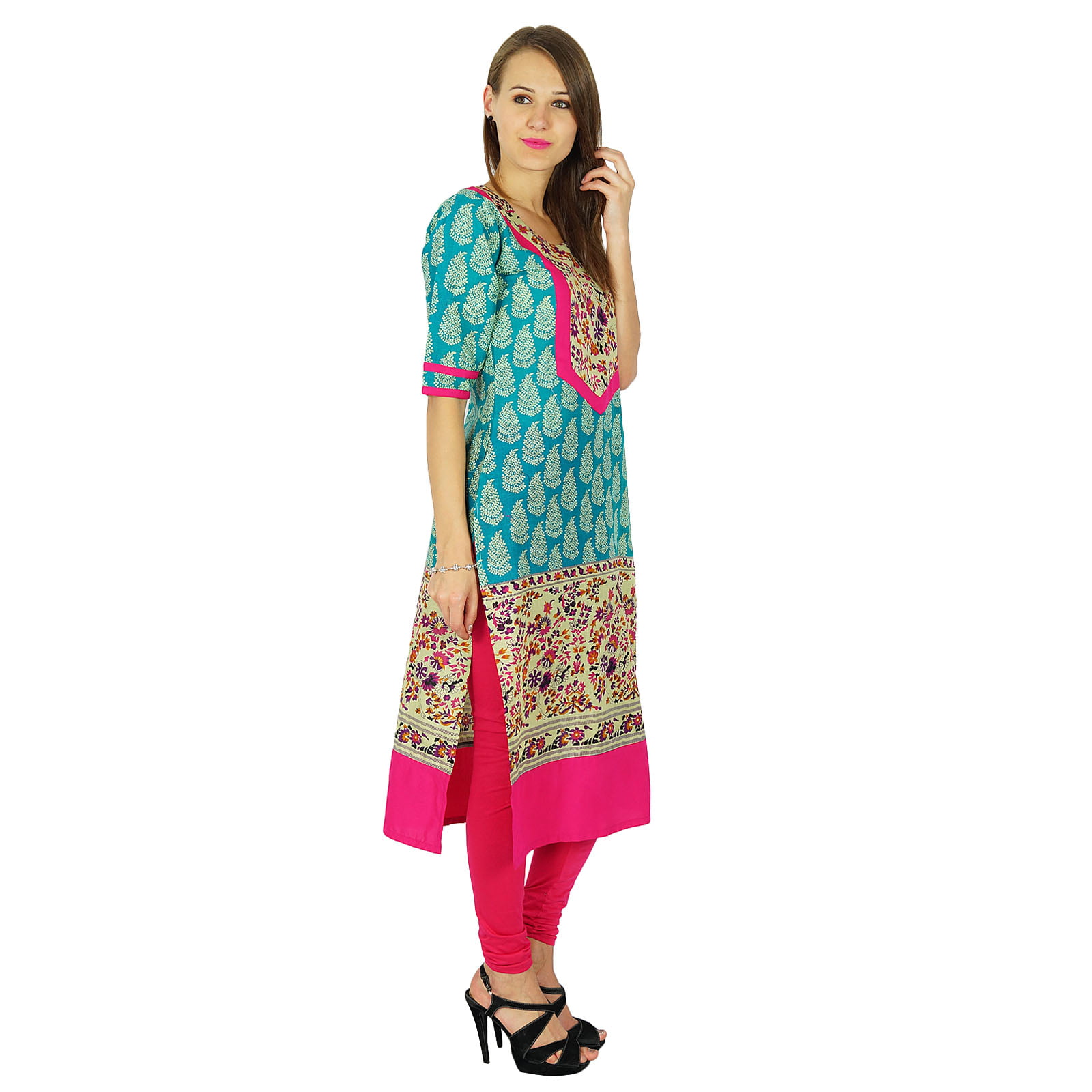 Phagun Bollywood Kurta Designer Women Ethnic Kurti Cotton Tunic Dress PCKL30A 