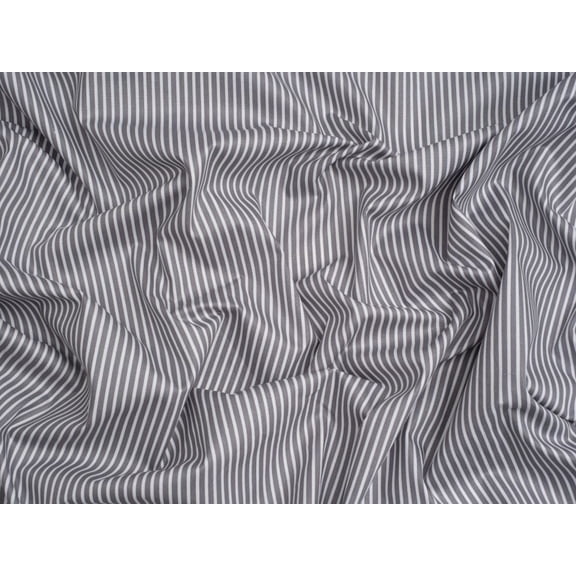 Minerva Core Range 100% Cotton Poplin Fabric, Gray Stripe Print for Dressmaking & Quilting, 59" Wide, By the Yard