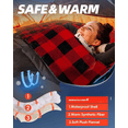 thumbnail image 3 of Double-Layer Flannel Sleeping Bag for Adults – XL Queen Size, 2-Person Rectangular All-Season Camping Bag with Zipper, 0 ° C Rated, Black and Red, 3 of 7