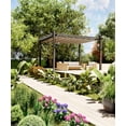 thumbnail image 2 of Senfot 10'x13' Aluminum Pergola with Retractable Canopy UV Waterproof Outdoor Patio Sun Shade Cover for Deck Backyard, 2 of 9