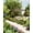Gray column khaki curtain, variant on Heavy Duty Rustproof Aluminum Pergola with Retractable Canopy, Wood Grain Outdoor Patio Gazebo with UPF 50+ Waterproof Cover, Easy Assembly,  for Backyard, Deck, Poolside, 10*13 FT, Blue