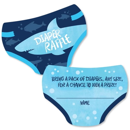 Big Dot of Happiness Shark Zone - Diaper Shaped Raffle Ticket Inserts - Jawsome Shark Baby Shower Activities - Diaper Raffle Game - Set of 24 price history on PriceWatchPro