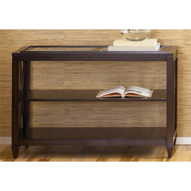 Liberty Furniture Table Console Supérieure en Verre Caroline en Tache Expresso