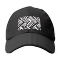 thumbnail image 4 of Baseball Cap Bent Eaves Design 6 Piece Cap Body Breathable Not Hot Plastic Cap Drag For Daily Travel Vacation Black Geometric Lines_3 Black, 4 of 8