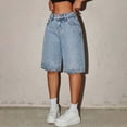 thumbnail image 6 of ZHANGDER Girls Jean Shorts Baggy Wide Leg Cute Retro Washed Denim Shorts for Teen Girl Trendy Y2K Distressed Streetwear, Blue 14 Years, 6 of 8