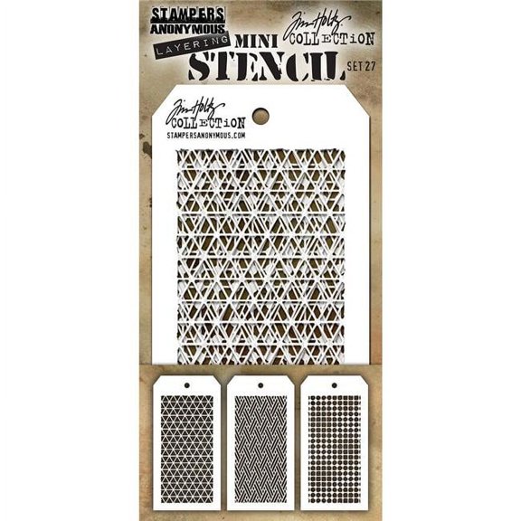 Tim Holtz Mini Layered Stencil Set 3/Pkg-Set #27