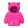 thumbnail image 5 of Staki Baby Boys Coat Warm Toddler Puffer Jacket Hooded Winter Outerwear for Boys Baby Wearing Coat 12M,18M,24M,2T,3T,4T,5T(Hot Pink,2-3 Years), 5 of 6