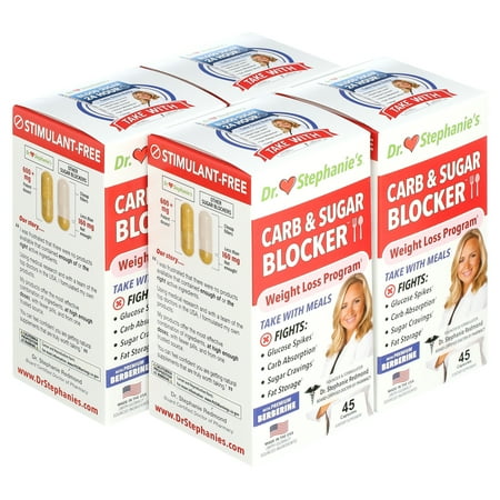 Dr. Stephanie's Carb & Sugar Blocker Supplement - Weight Management with Premium Berberine - 4 Pack